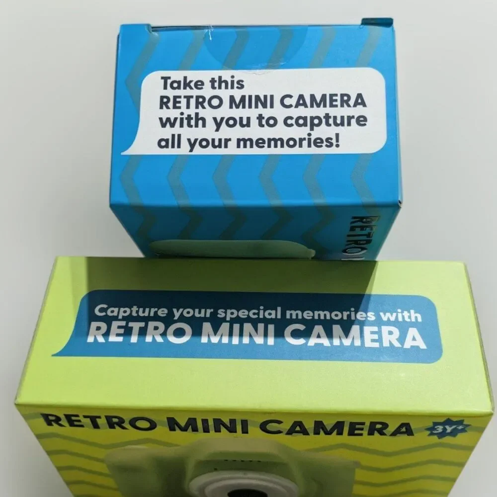 2 Retro Mini Digital Cameras Kids Toy Camera USB Rechargeable Bundle